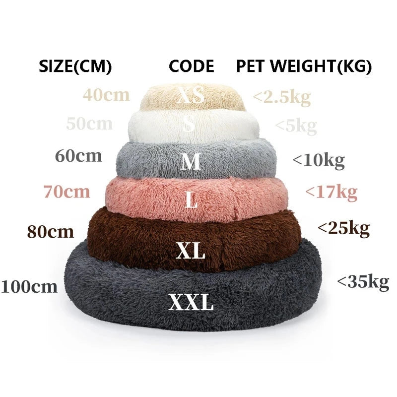 Super Soft Round Pet Bed – Warm Plush Donut Cushion for Cats and Dogs - My Store