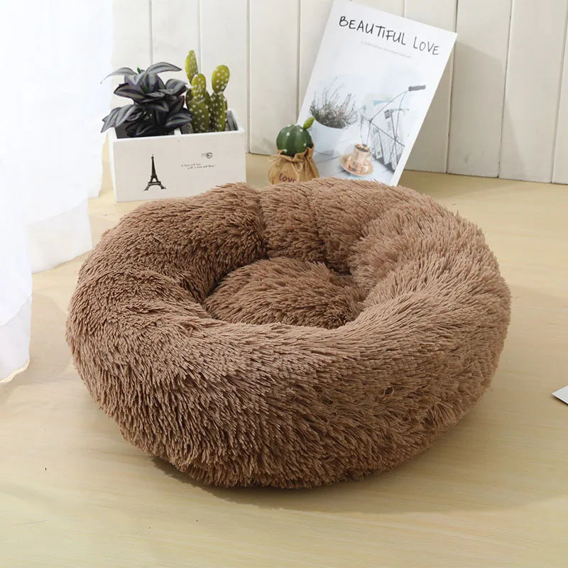 Super Soft Round Pet Bed – Warm Plush Donut Cushion for Cats and Dogs - My Store