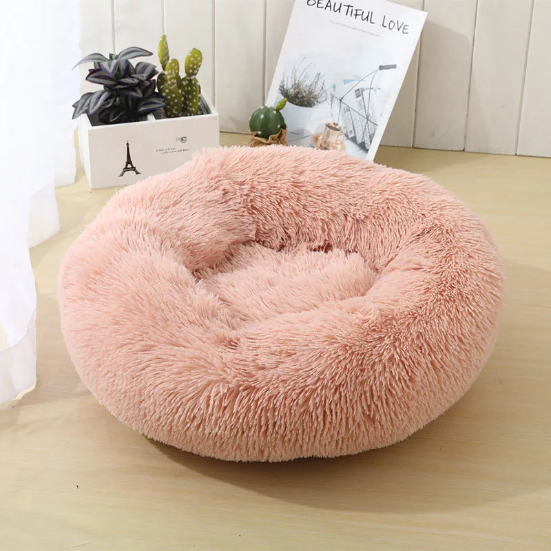 Super Soft Round Pet Bed – Warm Plush Donut Cushion for Cats and Dogs - My Store