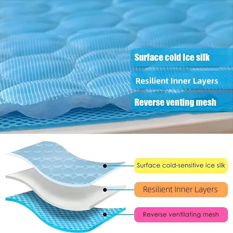 Self-Cooling Pet Mat – Breathable Ice Silk Sleeping Pad for Dogs and Cats - My Store