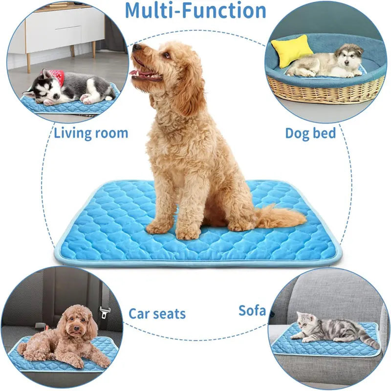 Self-Cooling Pet Mat – Breathable Ice Silk Sleeping Pad for Dogs and Cats - My Store