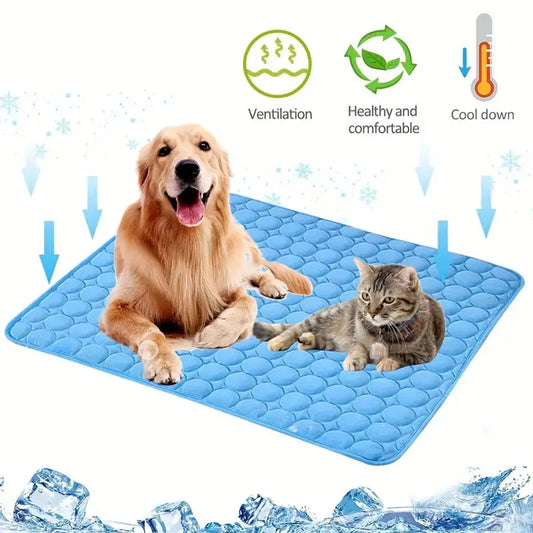 Self-Cooling Pet Mat – Breathable Ice Silk Sleeping Pad for Dogs and Cats - My Store