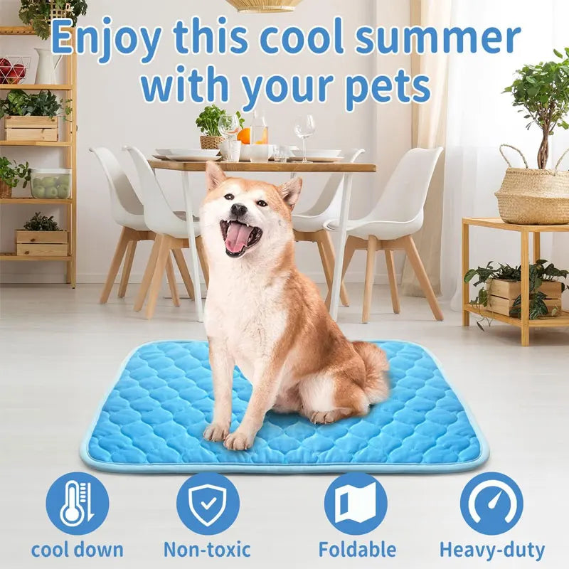 Self-Cooling Pet Mat – Breathable Ice Silk Sleeping Pad for Dogs and Cats - My Store