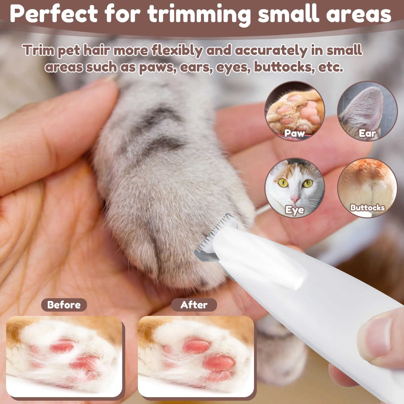 Dog Paw Trimmer with LED Light – Safe, Precise, and Portable Grooming Tool - My Store