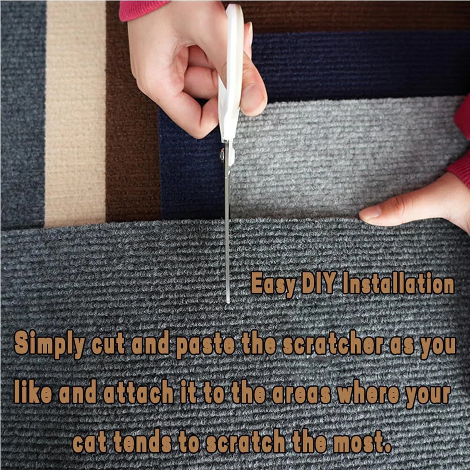 Self-Adhesive Anti-Cat Scratch Protection – Customizable Carpet Scratch Pad for Furniture and Walls - My Store