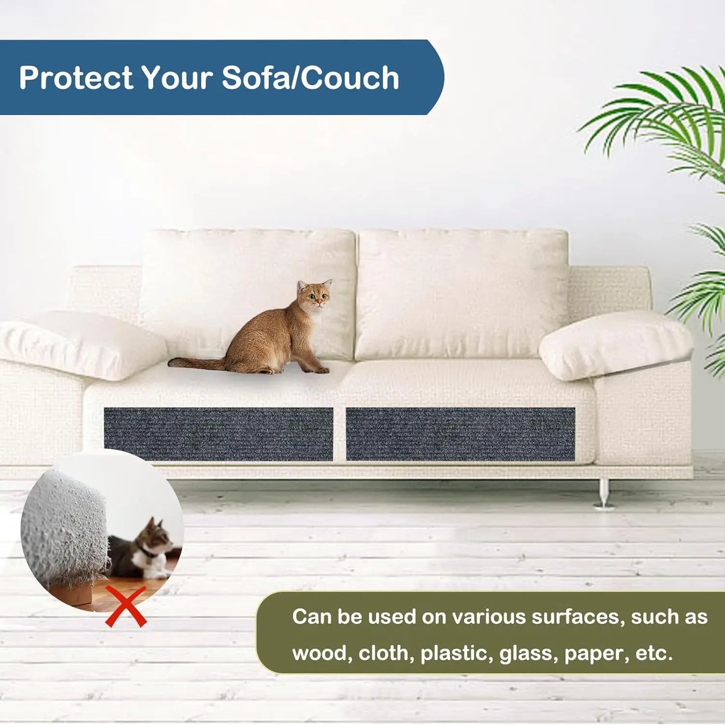 Self-Adhesive Anti-Cat Scratch Protection – Customizable Carpet Scratch Pad for Furniture and Walls - My Store