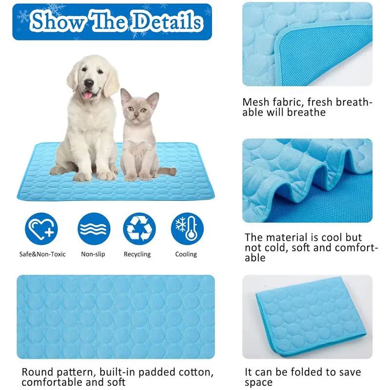 Self-Cooling Pet Mat – Breathable Ice Silk Sleeping Pad for Dogs and Cats - My Store