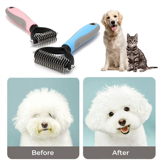 Dual-Sided Grooming Brush – De-Shedding and Dematting Tool for Dogs and Cats - My Store